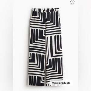 Black and white patterned pants.